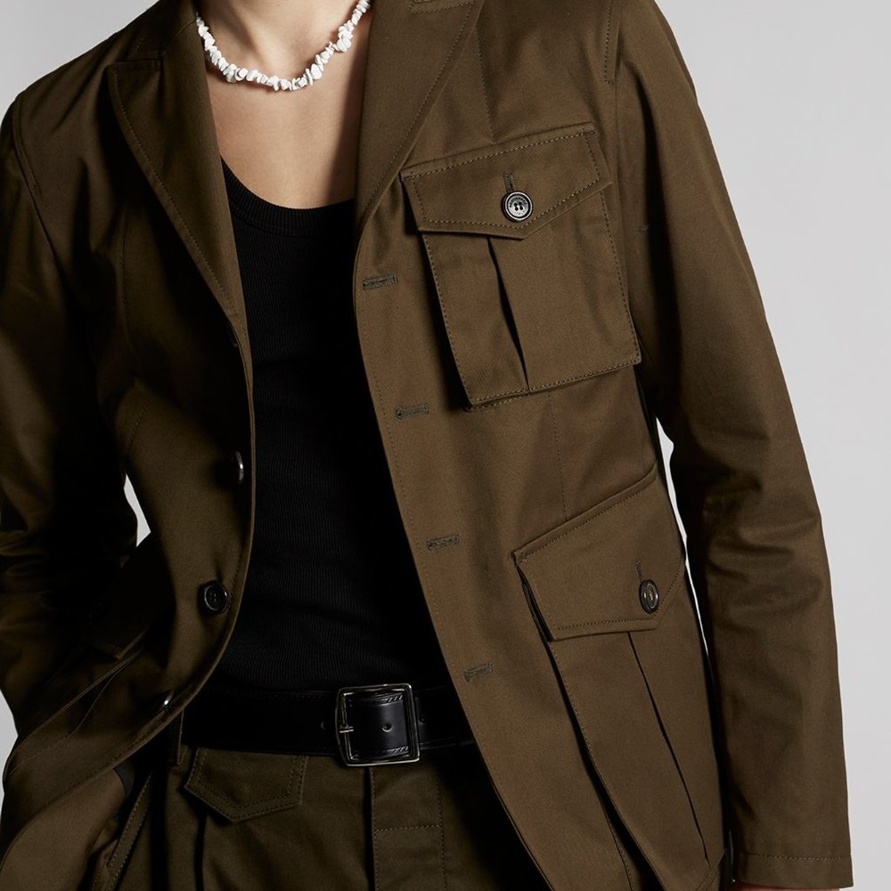 DSQUARED2-Cotton Twill Military Jacket